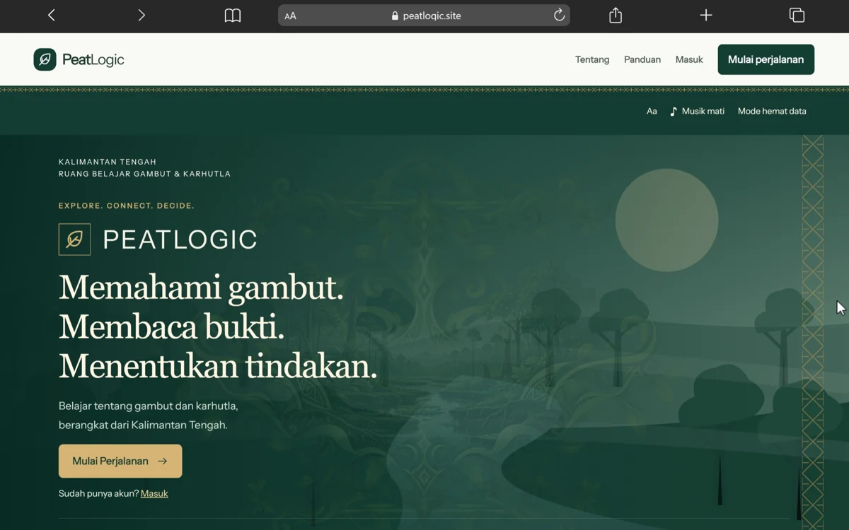 Original website screenshot of PeatLogic